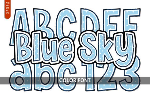 Blue Sky: A Color Font for Playful and Artistic Designs