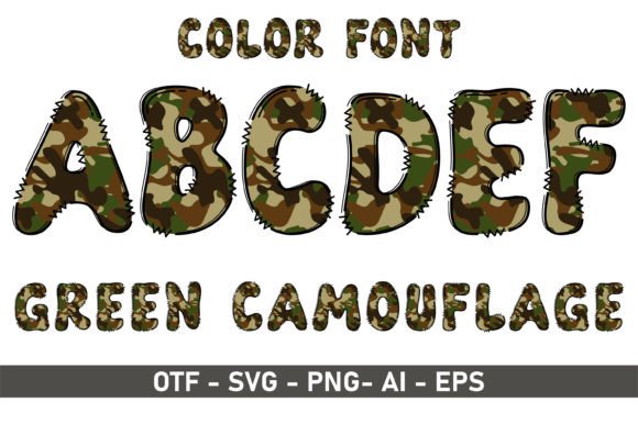 Green Camouflage: A Playful Typeface for Creative Projects